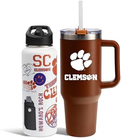 Memory Company NCAA Water Bottle and Tumbler with Straw Set