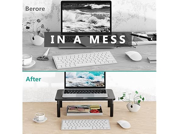 (2 Pack) WALI Desk Monitor Riser