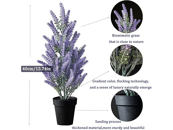 Kmitang Set of 2 Artificial Lavender Plants