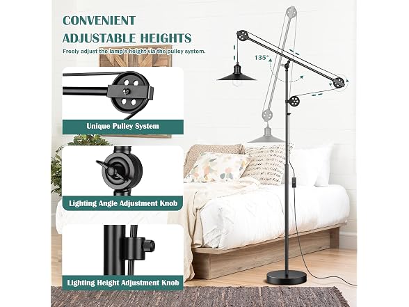 Adjustable Industrial Floor Lamp