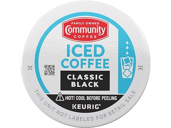 10CT Community Coffee Classic Black, Keurig Iced Coffee