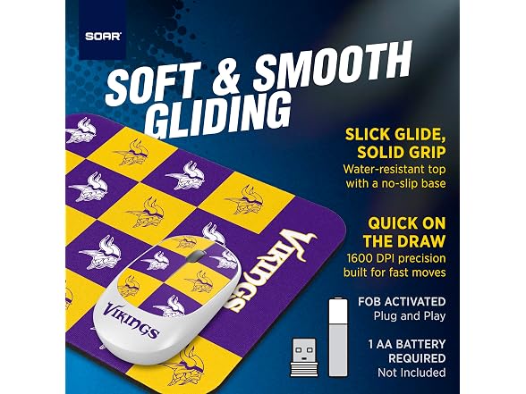 SOAR NFL Wireless Mouse and Mouse Pad