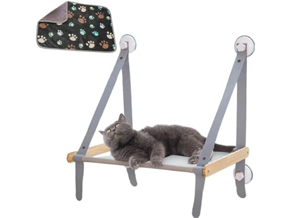 MALUKKOBRAND Cat Window Perch with Blanket