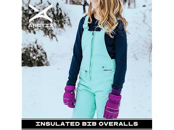 Arctix Kids Snow Bib Overalls, Black M