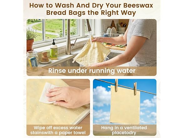 Uoxfill Beeswax Bread Bags, 2-Pack