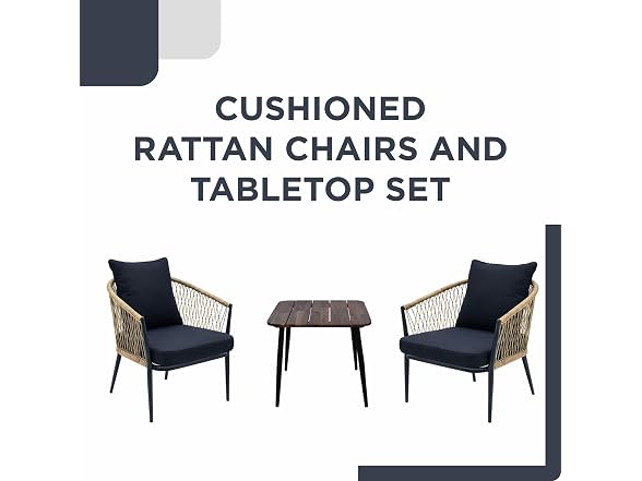 Alpine Corporation 3-Piece Outdoor Patio Bistro Set - Gallery 6