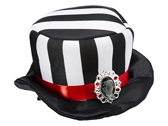 Rubies Rubies Women's Black and White Striped Mini Top Hat