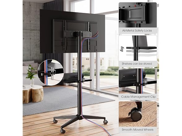 Tall Rolling TV Stand
