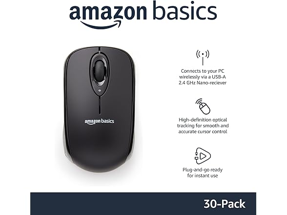 Amazon Basics Wireless Mouse (30-Pack)
