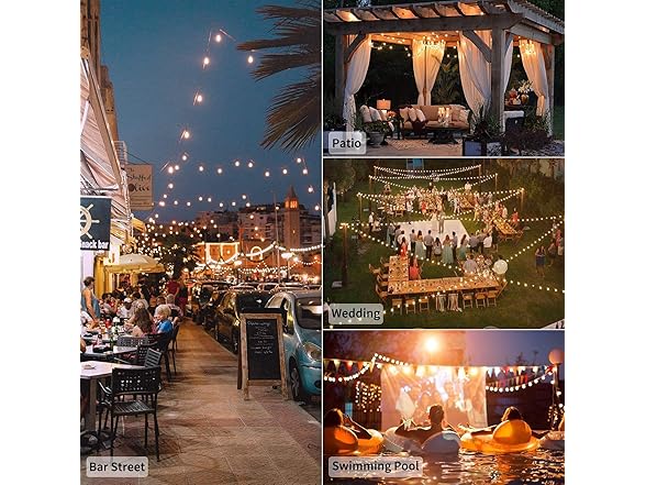 Brightown Outdoor String Lights, 100FT 100+2 G40 Bulbs