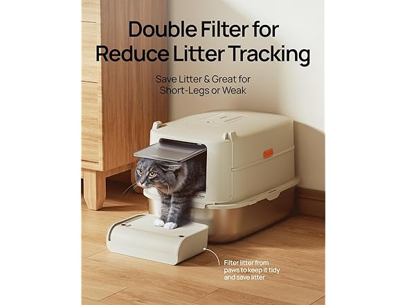 Enclosed Stainless Cat Litter Box