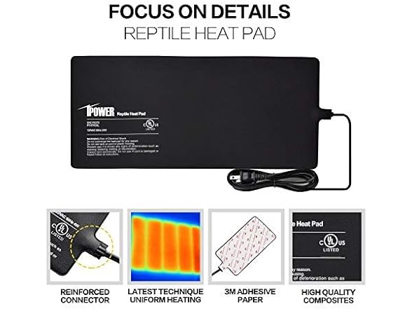 iPower 8 by 18-Inch 24W Reptile Heat Mat