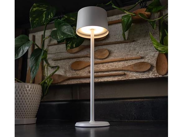 Hudson 14" Matte White Dimmable Rechargeable Table Lamp