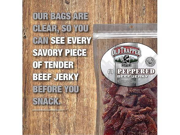 Old Trapper Beef Jerky, Peppered 8 Ounce