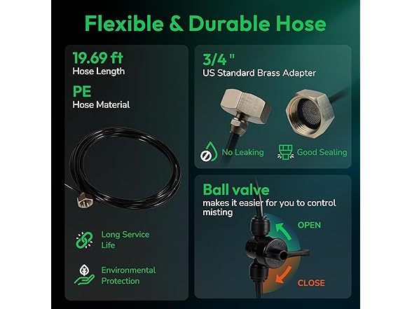 Tornado 13 Inch Misting Kit Outdoor Fan