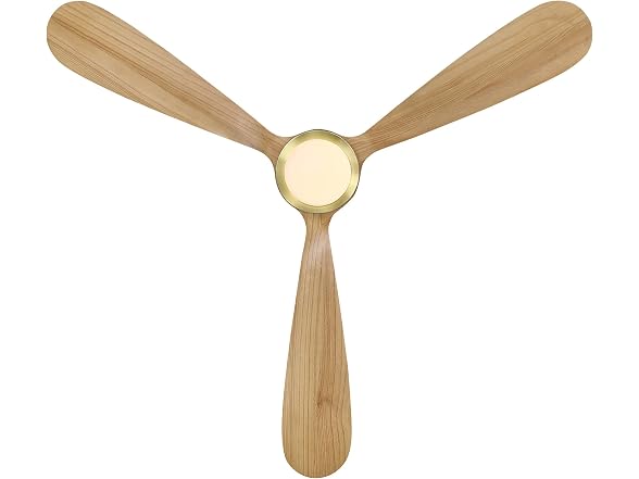Parrot Uncle 52 Inch Flush Mount Solid Wood Ceiling Fan, Gold