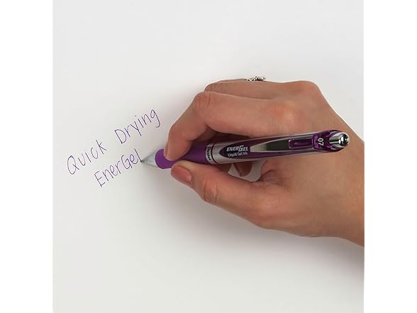 Pentel Gel Pen, Retractable, Metal Tip.7mm, Refill, Violet