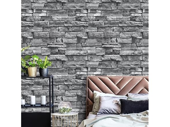 Nukofal Nukofal Grey Brick Wallpaper Peel and S