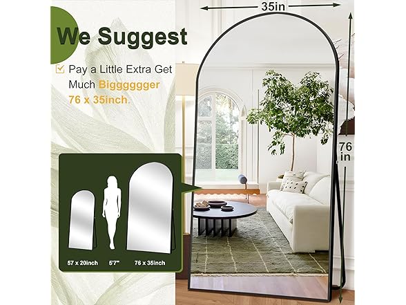 NicBex Oversized Full-Body Mirror, Large Arched