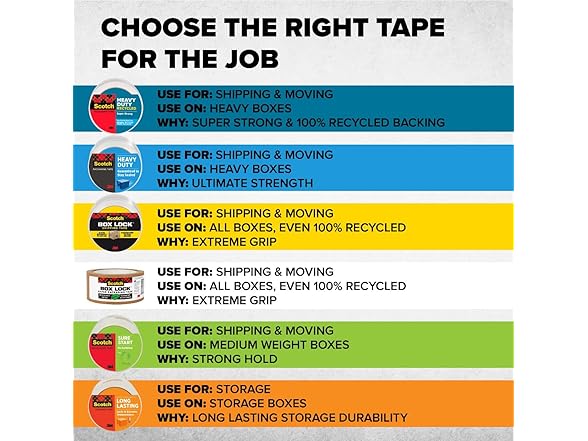 Scotch Heavy Duty Packing Tape 6-Pack