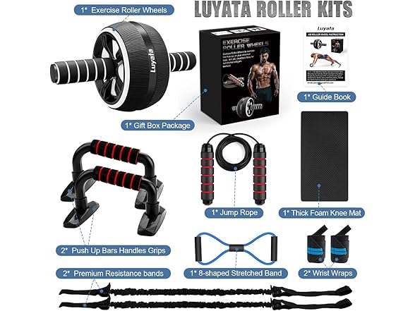 10 in 1 Ab Roller Wheel Exercise Kit