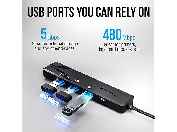 SABRENT USB-C Hub 4K@60Hz HDMI 100W PD
