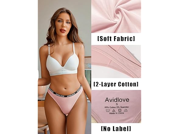 12 Pack Women's Thongs Cotton Underwear