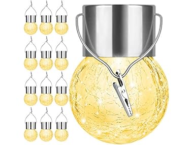 $23.99, Was $49.99, 52% Off! Bosceos 12Pack Hanging Outdoor Solar Lights dealfomo