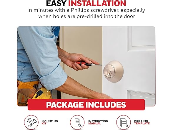 Deadbolt Lock Satin Nickel