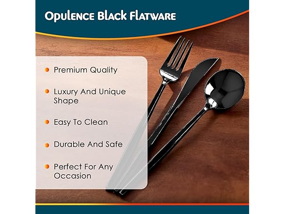 Opulence Collection Plastic Flatware Set