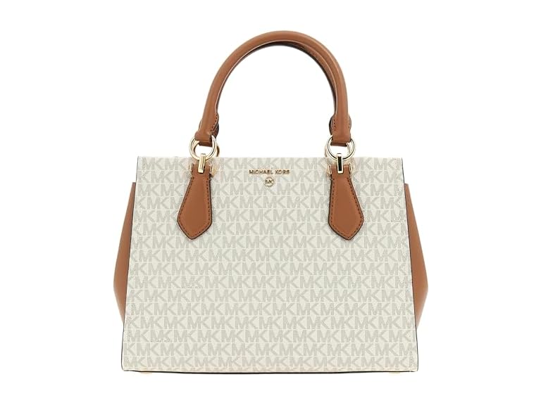 Michael Kors Marilyn Medium Satchel, Vanilla/Acorn