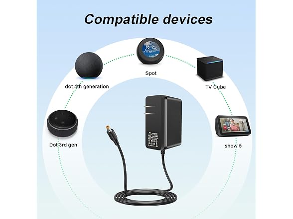 XZGm Power Cord Replacement for Alexa Echo Dot