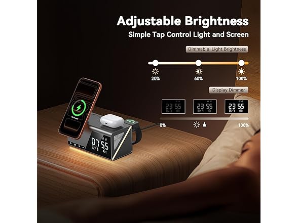 4URPC 6-in-1 Alarm Clock and Charging Station