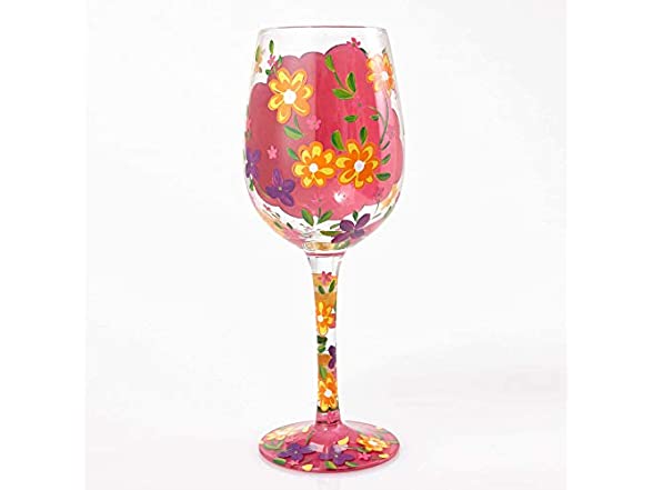 Hand-Painted Artisan Wine Glass, 15 oz.