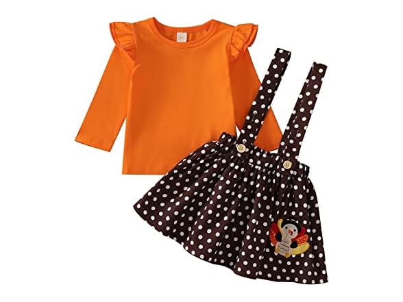 Toddler Girl Thanksgiving Outfit Set
