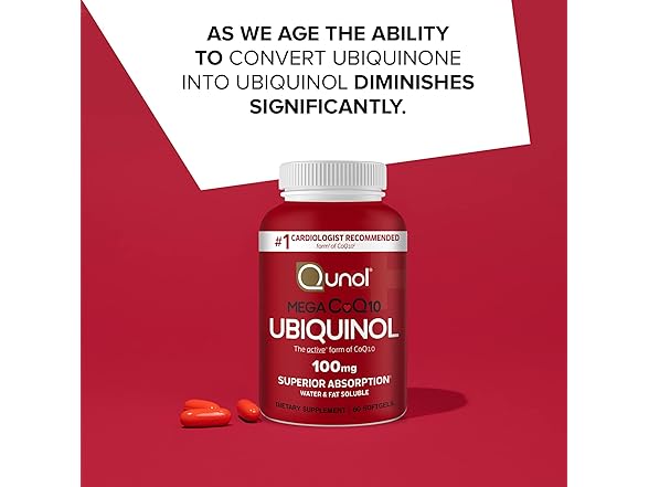 Qunol Mega Ubiquinol CoQ10 100mg, 60ct, 2pk