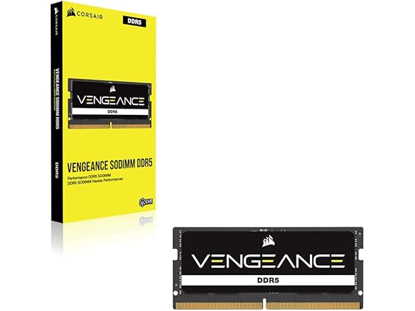 CORSAIR Vengeance SODIMM DDR5 RAM 32GB (1x32GB) Up to 5600MHz CL48 Intel XMP 3.0 Desktop Computer Memory - Black (CMSX32GX5M1A5600C48) (Open Box)