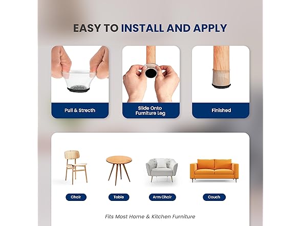 Serenelife 24pcs Chair Leg Floor Protectors