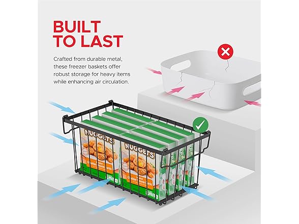 4 Pack Stackable Freezer Baskets
