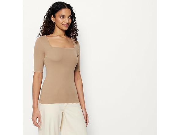 Amazon Essentials Women Half Sleeve Square Neck Tee - Gallery 2