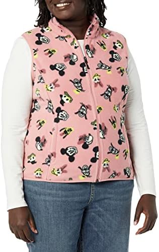 Amazon Essentials Disney | Marvel | Star Wars | Princess Women's Polar Fleece Vests, Minnie and Friends, X-Small