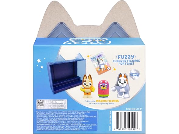 Bluey Fuzzies Episode Pack: Grannies, 3 Flocked Mini-Figures