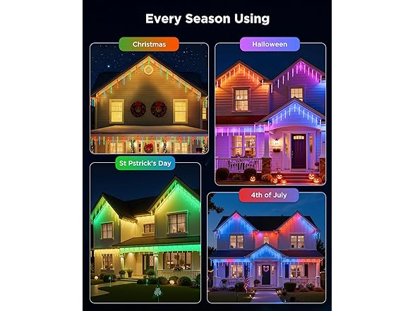 Brightown Smart Icicle Lights Outdoor- 31.2ft with 20 Tubes 100 LED