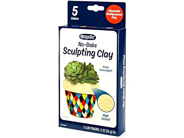 Crayola No Bake Sculpting Clay (5 Colors), 2oz