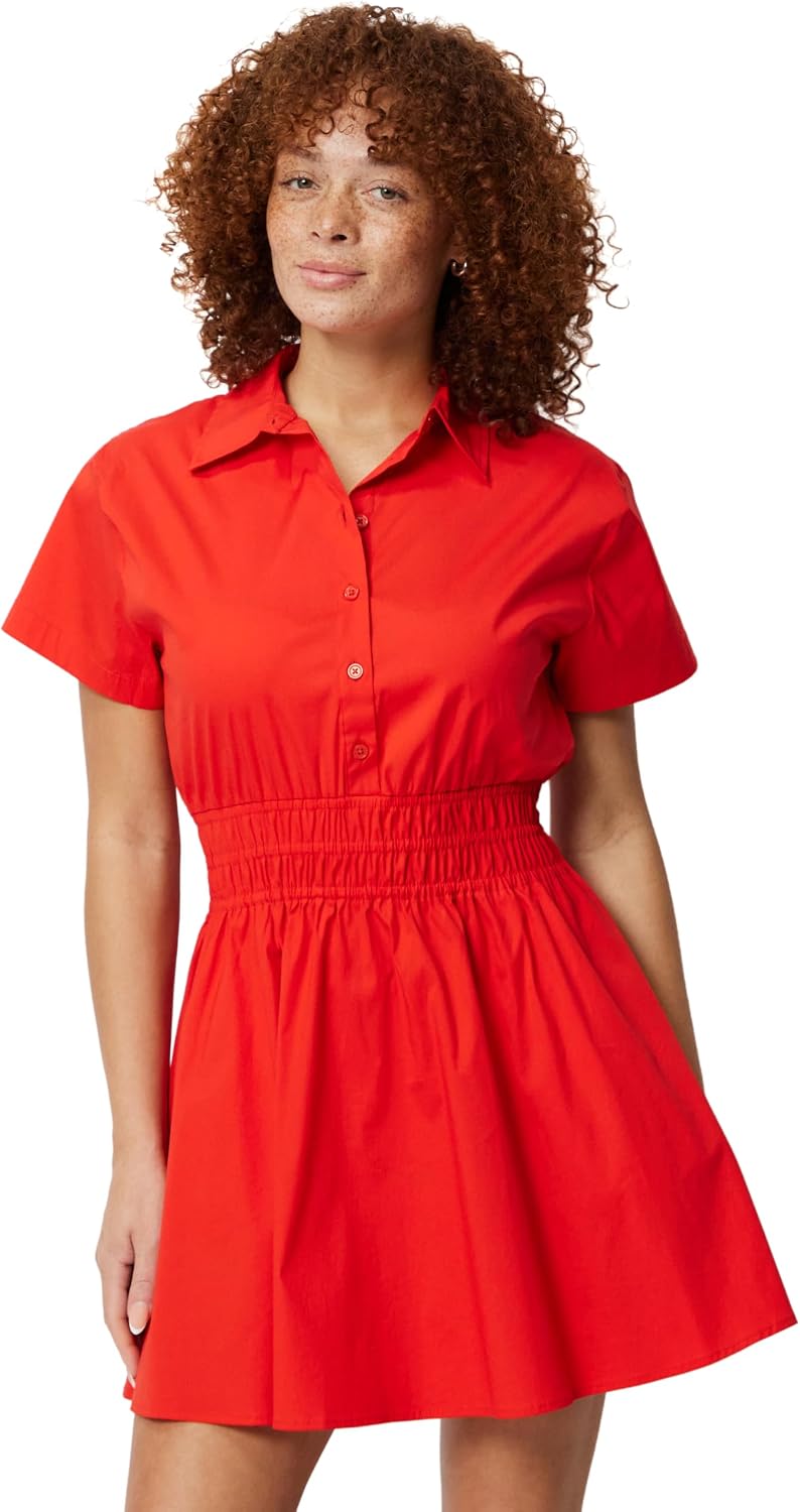 Amazon Essentials Women Flare Cotton Poplin Dress - Gallery 4