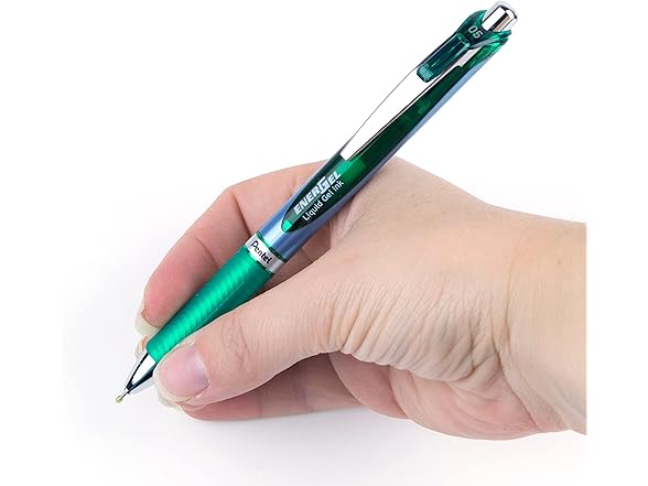 Pentel EnerGel RTX Pen, Green Ink 12-Pk