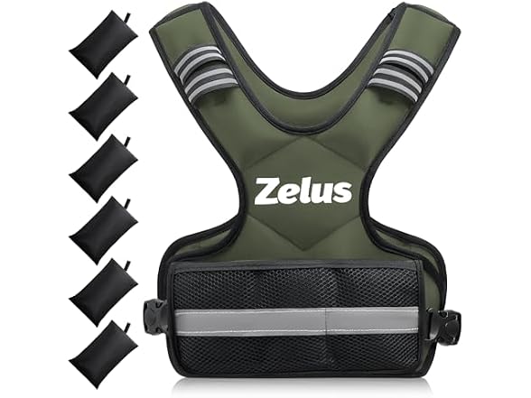 ZELUS Green Adjustable Weighted Vest 4-10lbs