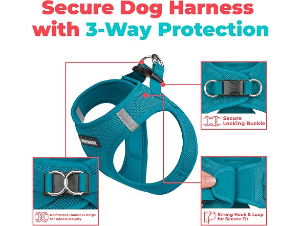 Voyager Step-in Air Dog Vest Harness Turquoi
