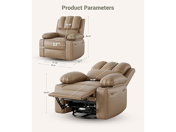 GarveeHome Oversized Recliner Chair with Heat and Massage