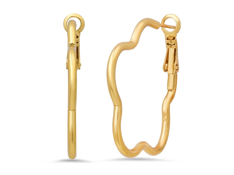 18k Gold Plated Wavy Hoop Earrings